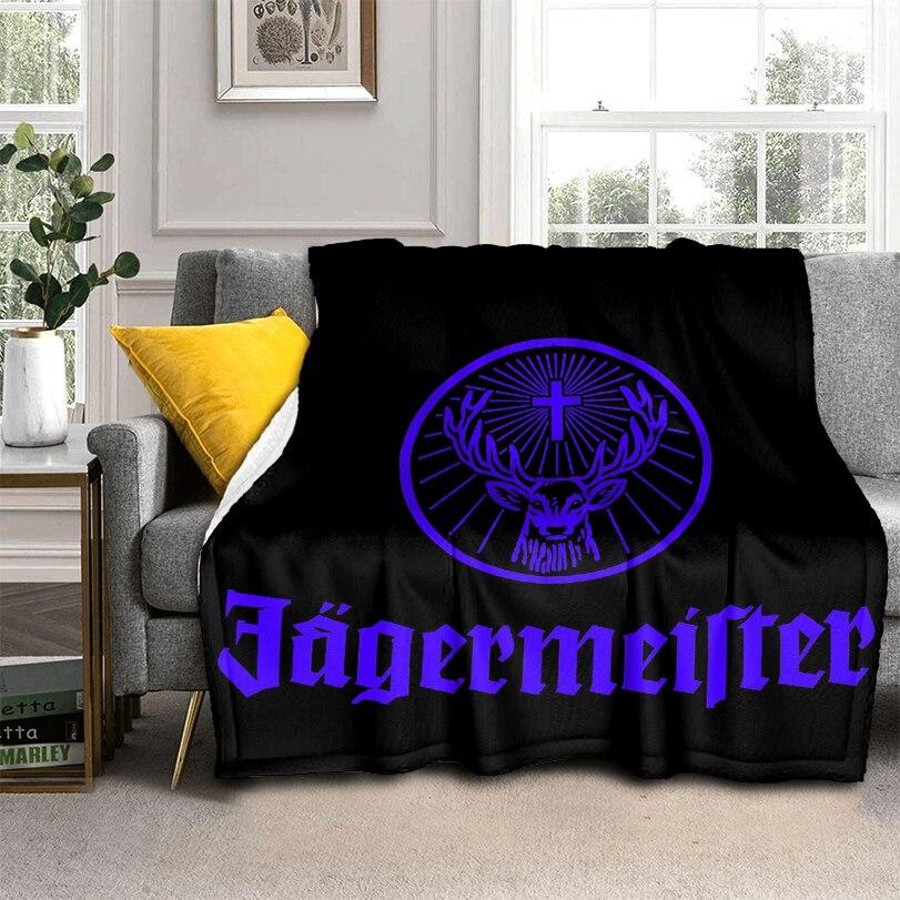 Jaegermeister Flanelldecke Bettüberwurf Decke Weiche Cartoon-bedruckte Tagesdecke Tagesdecke Sofa Geschenk für Jungen Mädchen 130x150cm
