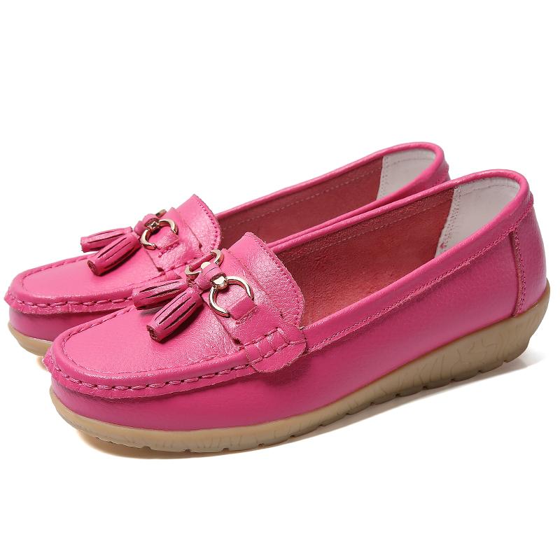 Frauen Wohnungen Tanz Schuhe Leder Atmungsaktive Mokassins Frauen Boot Schuhe Ballerina Damen Casual Schuhe Turnschuhe Frauen Krankenschwester Schuh 44