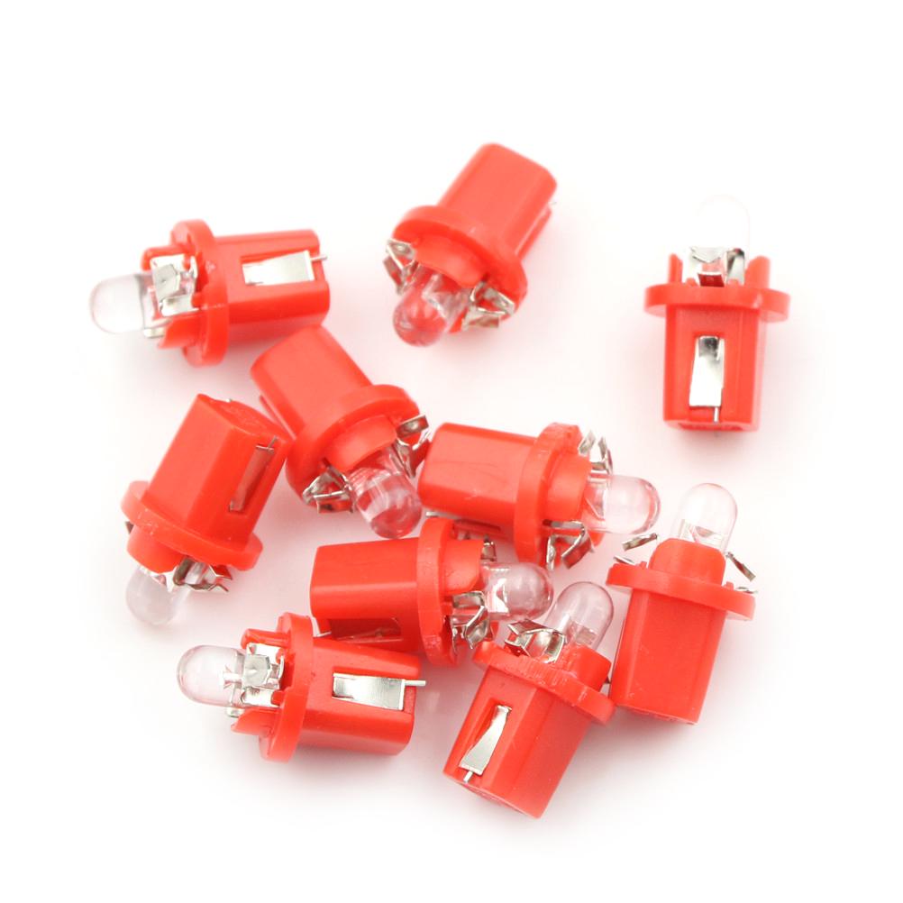 Neue 10x AMPOULE LED COMPTEUR TABLEAU DE BORD B8-5D B8.5D T5 Unterstützung BLANC TUNING 12V rot