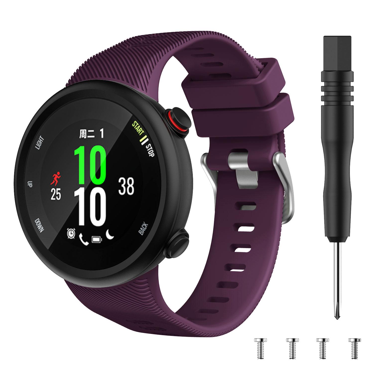 Neues Smart-Armband aus Silikon für Garmin Forerunner 45 45s, Sport-Armband mit Werkzeug für Garmin Swim 2, Armbandzubehör For Forerunner 45 violett