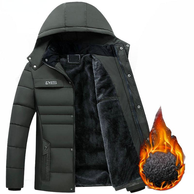 Parka Männer Mäntel Winter Jacke Männer Verdicken Mit Kapuze Wasserdicht Outwear Warme Mantel Väter Kleidung Casual männer Mantel Geschenke XL grün
