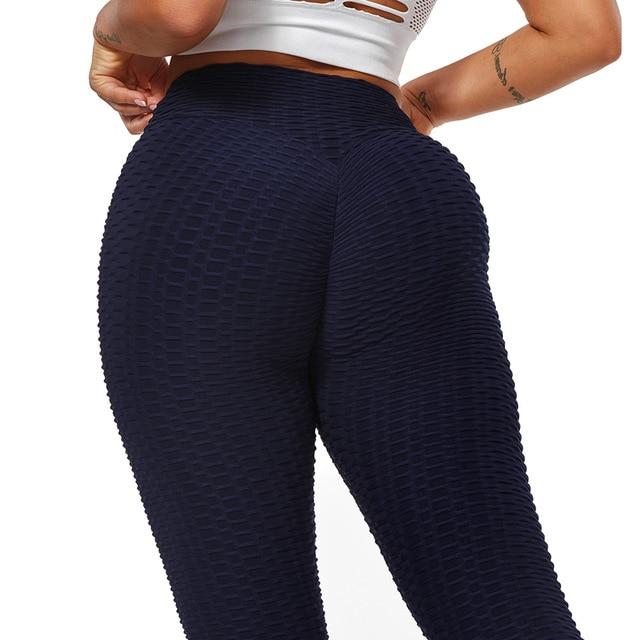 Push-Up-Leggings Frauen Legins Fitness Hohe Taille Leggins Anti Cellulite Leggings Workout Sexy Schwarz Jeggings Modis L navy blau