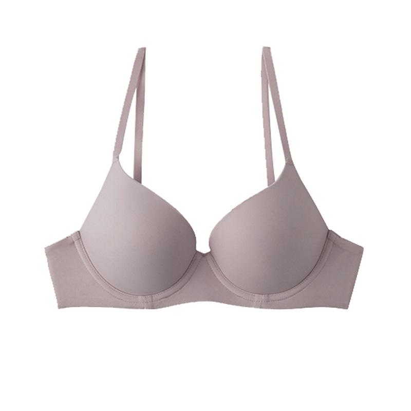 Plus Size Dessous für Frauen Nahtloser Push-Up-BH Sexy dünner Baumwoll-Büstenhalter Bequeme Unterwäsche Weibliche CDE-Cup-Unterwäsche 70B violett