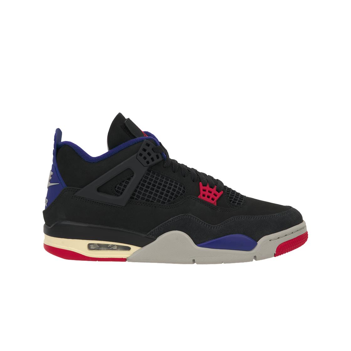 Air Jordan 4 Retro Rare Air - Weiße Schrift Herren Sneaker Schwarz Feuerrot Tiefes Königsblau FV5029-003 47 black