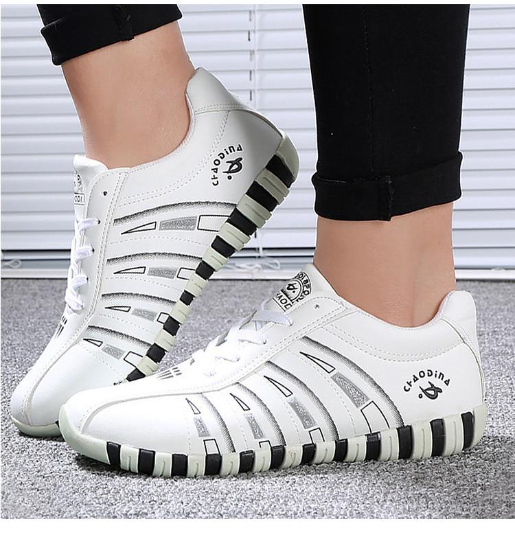 Damen-Turnschuhe, Sportschuhe, Damen, gestreift, zum Schnüren, zum Laufen, Freizeitschuhe, Damen-Turnschuhe, Größe 35–41 41 weiß
