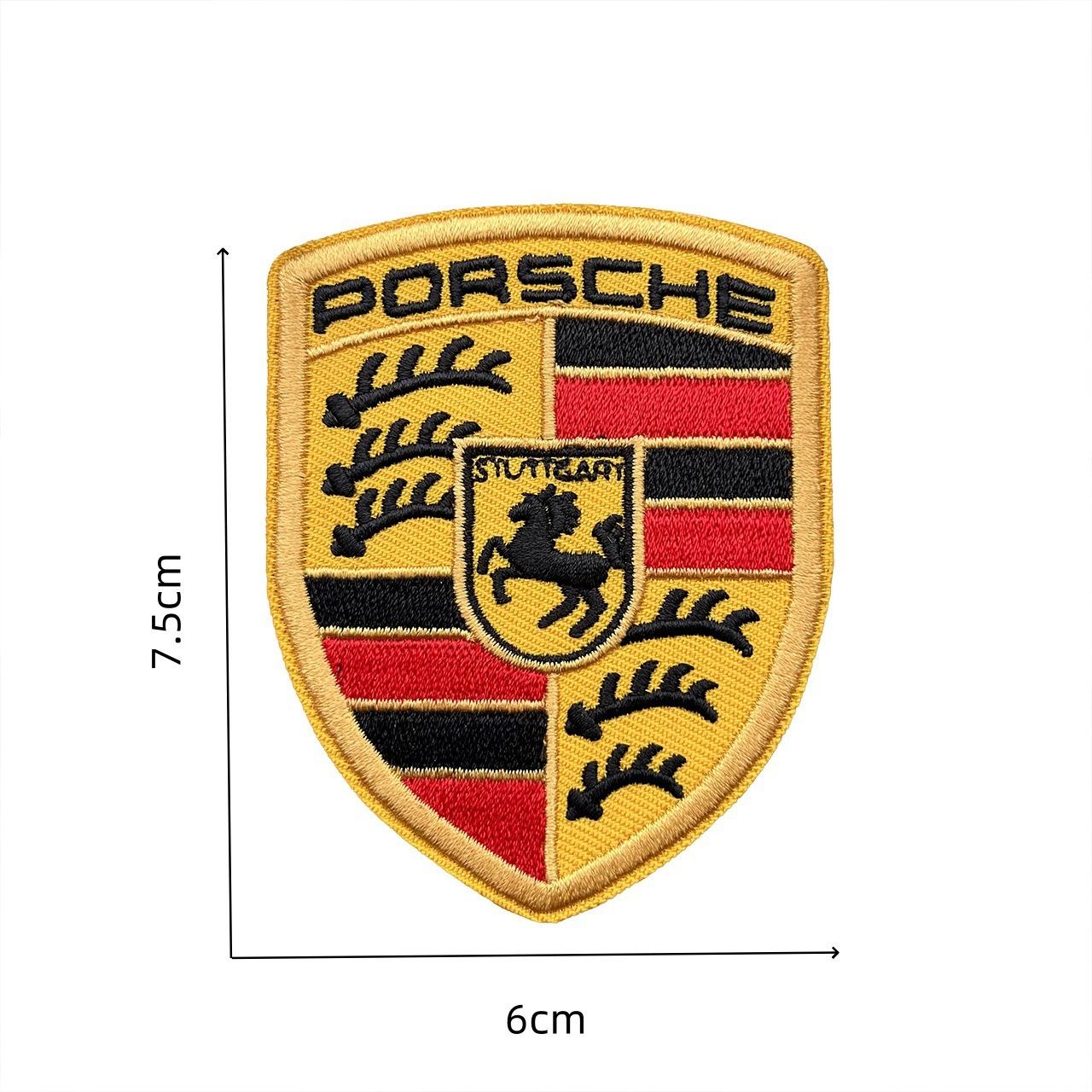 1 Stück Gestickte Aufnäher Logo-Aufnäher Aufbügel-Aufnäher Personalisierte Gestickte Aufnäher für Kleidung Rucksäcke Mützen Mit Porsche Logo