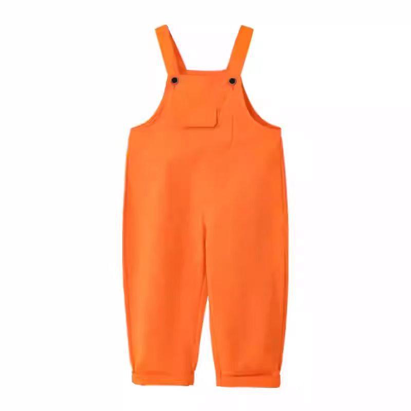 Kinder Hip Hop Einfarbige Latzhose Mädchen Latzhose Kinder Süßigkeitenfarbe Jumpsuit Strampler Jungen Streetwear Bunte Hose Schule 130cm orange
