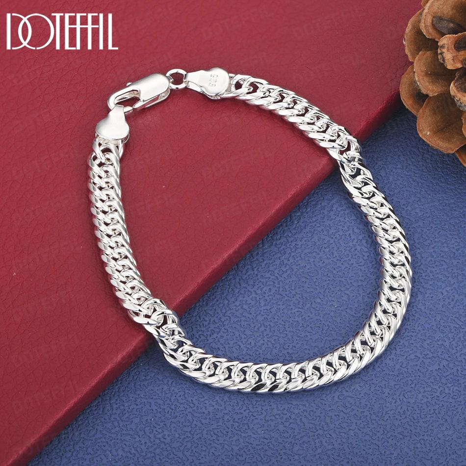 925 Sterlingsilber Seitenkette Geschenk Armband Hochzeit Modeschmuck 20cm
