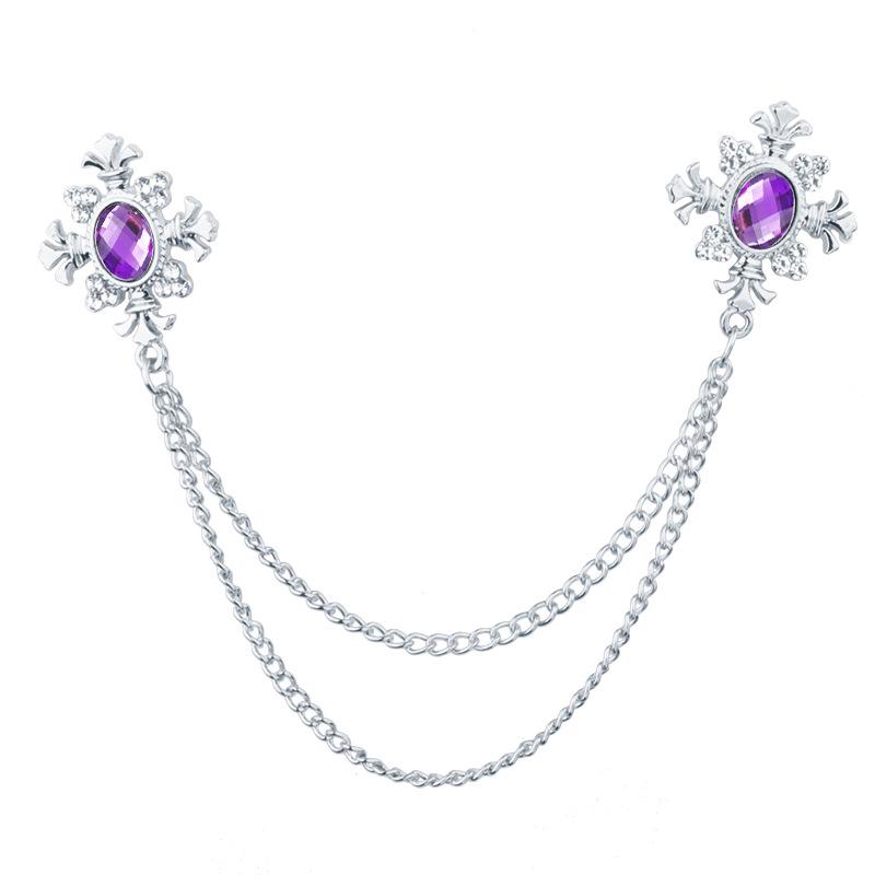 Mode Fransen Strass Kreuz Kragen Kette Herren Corsage Damen Hemd Kragen Zubehör Brosche Personalisierte Kragen Pin