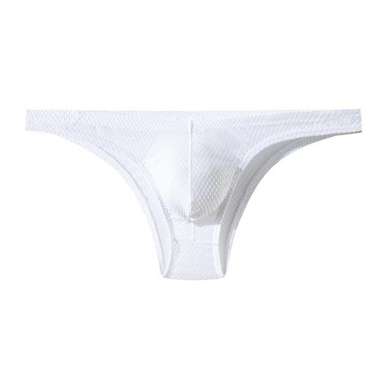 Herren Slips Low-Rise Einfarbig U-Convex Slips Weich Atmungsaktiv Bequem Slim Fit Elastische Unterwäsche Alltagskleidung 4XL weiß