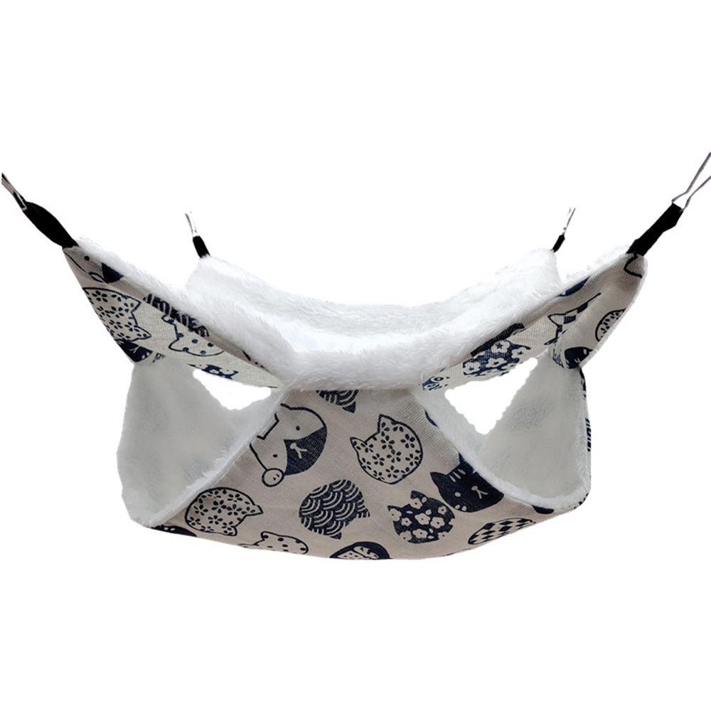 Haustierbedarf, Frettchen, Ratte, doppellagig, warmer Haustier-Schlafsack, Hamsterkäfig, Haustier-Hängematte, Eichhörnchenbetten 34x34cm-White cat