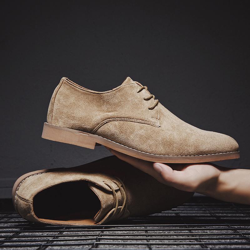 Mode Frühling Herbst Mode Spitz Wildleder Herren Freizeitschuhe Herren Businessschuhe 45 khaki