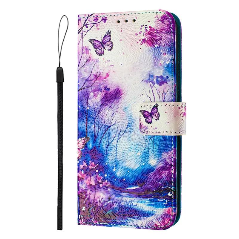 Luxus Flip Lederhülle Für Motorola Edge 60 Pro Flip Cover auf Für Moto Edge 60 Fusion Stylus 5G Brieftaschentaschen Blumenhüllen Schale Moto Edge 60 Fusion