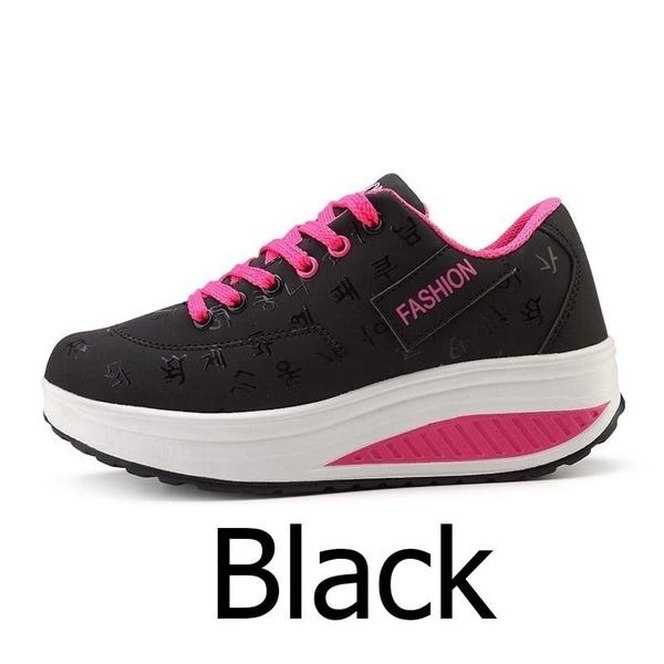 Frauen Mode Sport Atmungsaktive Shake Schuhe Frauen Fitness Schuhe Frauen Casual Plattform Turnschuhe 38 schwarz