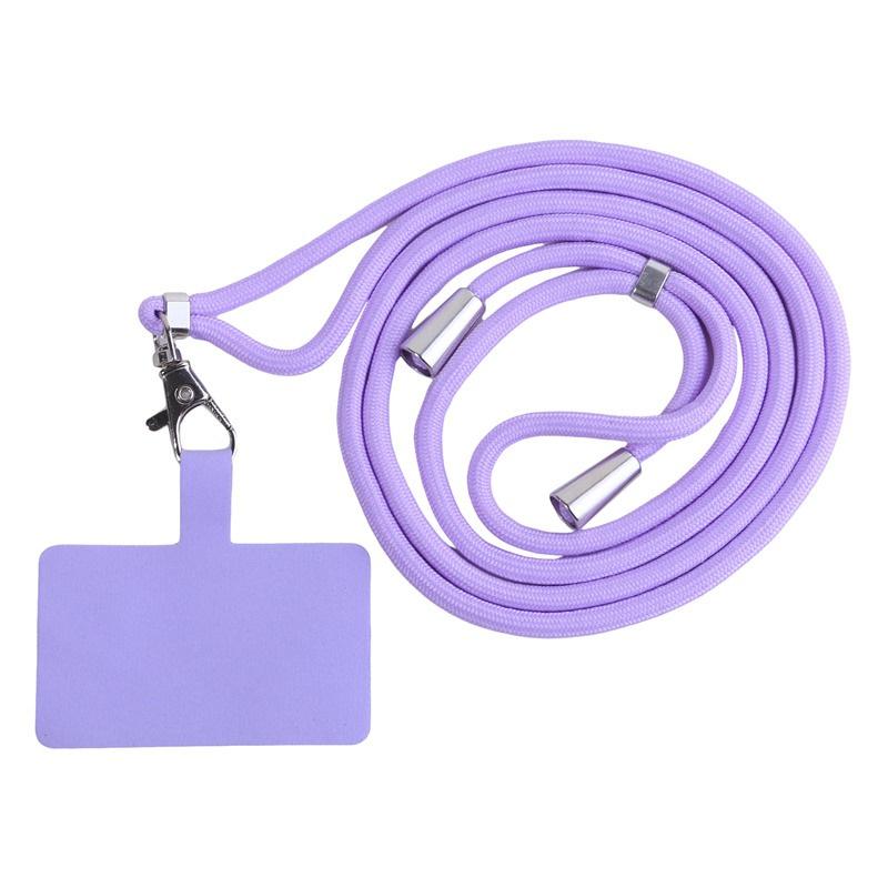 Universelles verstellbares Telefon-Lanyard, Anti-Verlust-Lanyard-Gurt, abnehmbares, buntes Halsband, Telefon-Sicherheitsleine, Schlüsselanhänger, Kettenseil violett