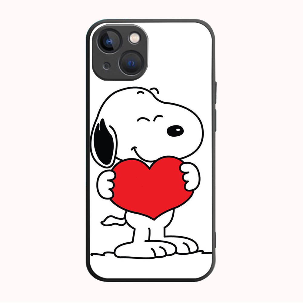 B-86 schöne Snoopy Schwarze Hülle für Samsung S24 S23 S22 S21 S20 FE S10 Lite Ultra S7 S8 S9 Plus A05S A11 A12 A13 A15 A22 A24 A25 A32 A52 A71 5G Samsung A55 5G capriblau