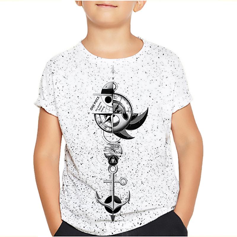 One Piece Luffy T-Shirt Four Emperors Kurzarm Zoro Sanji Chopper Ace Law Tee Kinderkleidung Modekostüme für Kinder Top 110 amazonasgrün