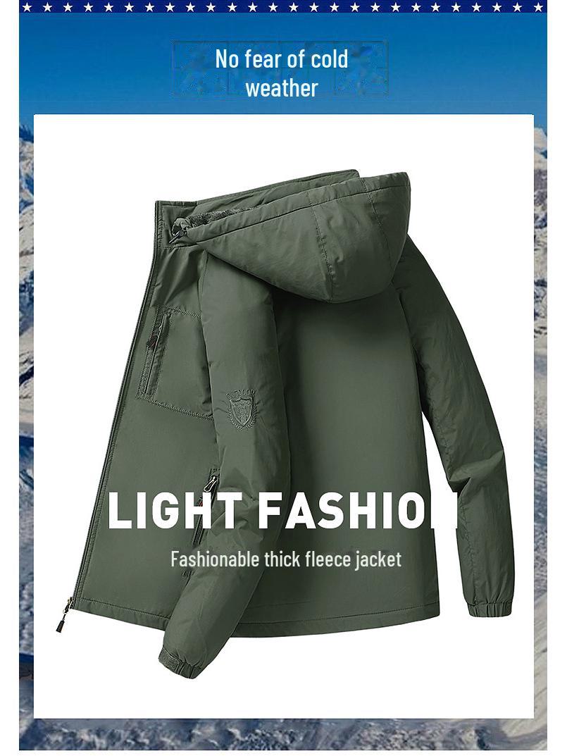 Wasserdichte, atmungsaktive Herrenjacke in Übergröße – mittellang bis lang, dicker Samt für Outdoor-Bekleidung im Herbst und Winter M grün