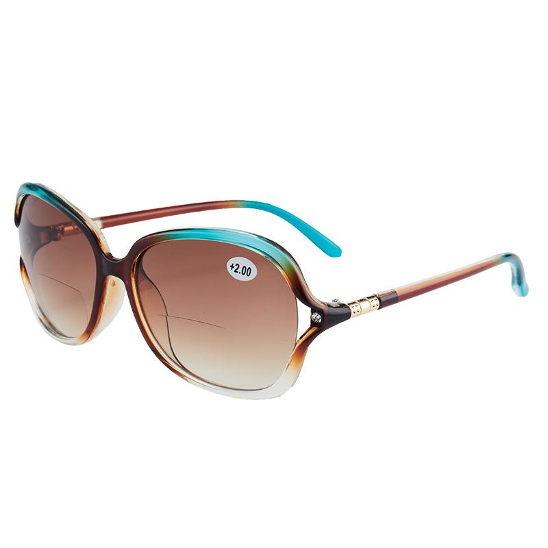 Modische Große Damen Schmetterling Bifokal Sonnenbrille Vintage Dual-Use Lesebrille +300