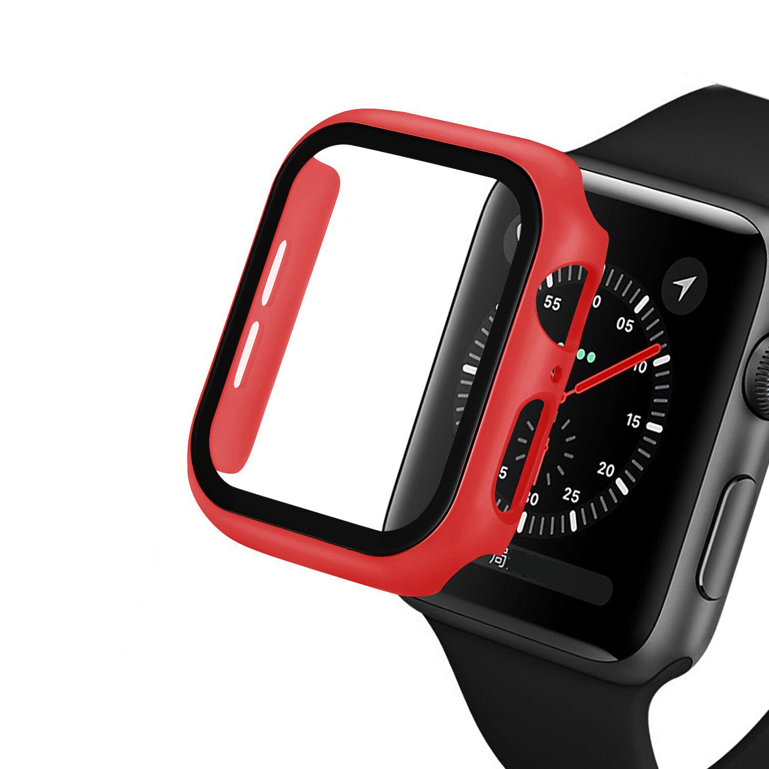 Für Apple Watch Serie 6 5 4 3 SE 44 mm 40 mm iWatch-Gehäuse 42 mm 38 mm Stoßstangen-Displayschutz Apple Watch-Zubehör Series 4 5 6 40MM rot