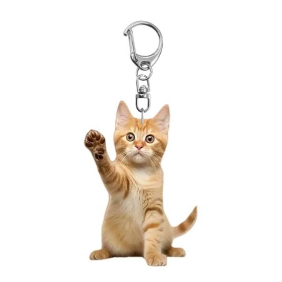 Schlüsselanhänger in Cartoon-Katzenform, 2D-Acryl-Katzen-Charme, Schlüsselanhänger, Schlüssel, Partys, vielseitiger Schlüsselanhänger, Taschenanhänger, Accessoire F