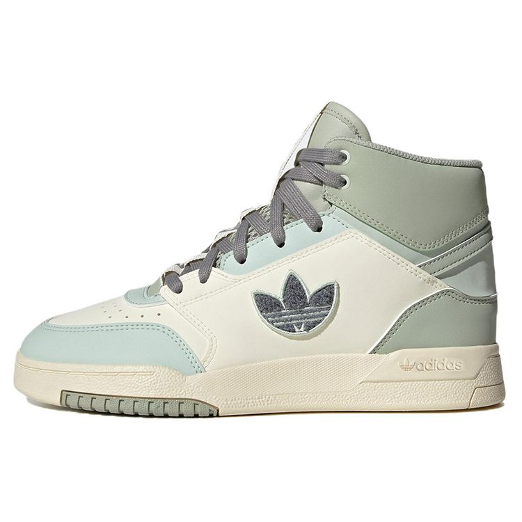Adidas Originals Drop Step XL Stoff Leder Rutschfest Langlebig Leicht Mid-Top Sneaker Herren Sneaker Weiß Grün HQ6948 38⅔