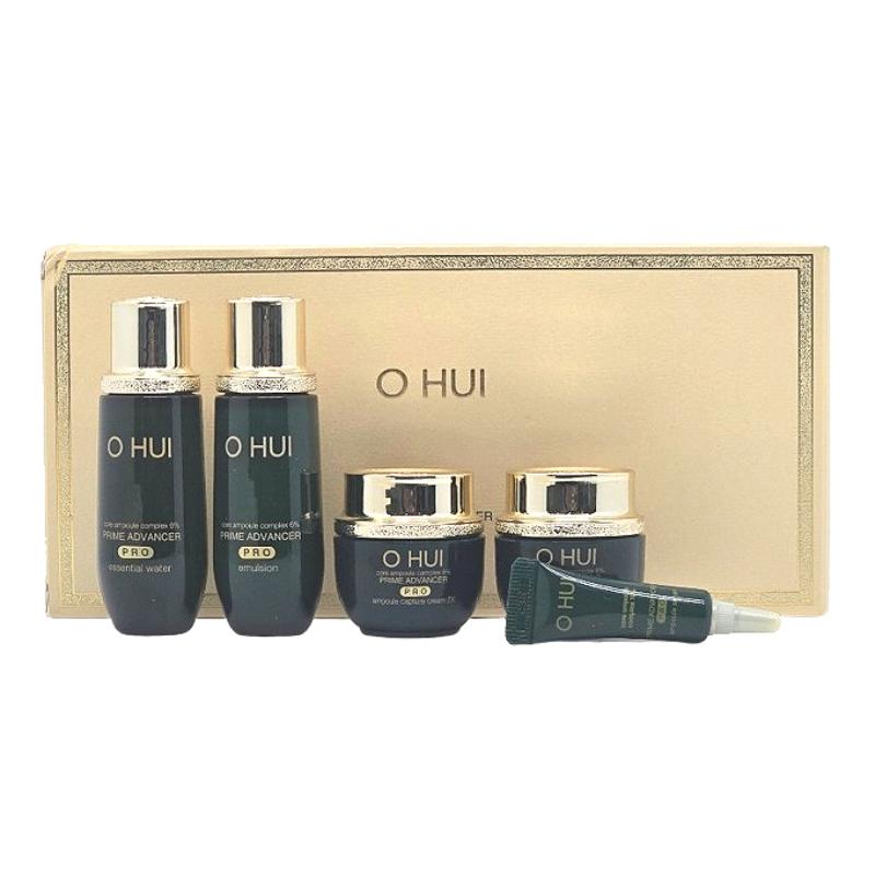 OHUI Prime Advancer Pro Miniature 5-Piece Kit | Essential Water 20ml, Emulsion 20ml, Serum 4ml, Cream 7ml, Eye Cream 5ml | Korean Skincare Trial Set Miniature 5-Piece Kit