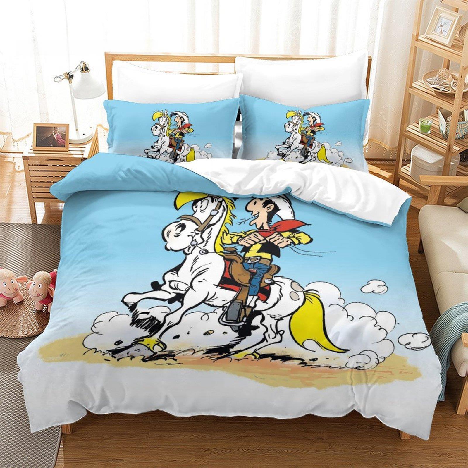 Neue Lucky Le Bettwäsche Kollektion Einzelbett Twin Bett Vollgröße Queen Size King Size Bett Kollektion Schlafzimmer für Erwachsene Kinder Bettbezug Kollektionen 3D Anime Mit Bettwäsche C AU King(245x210cm)