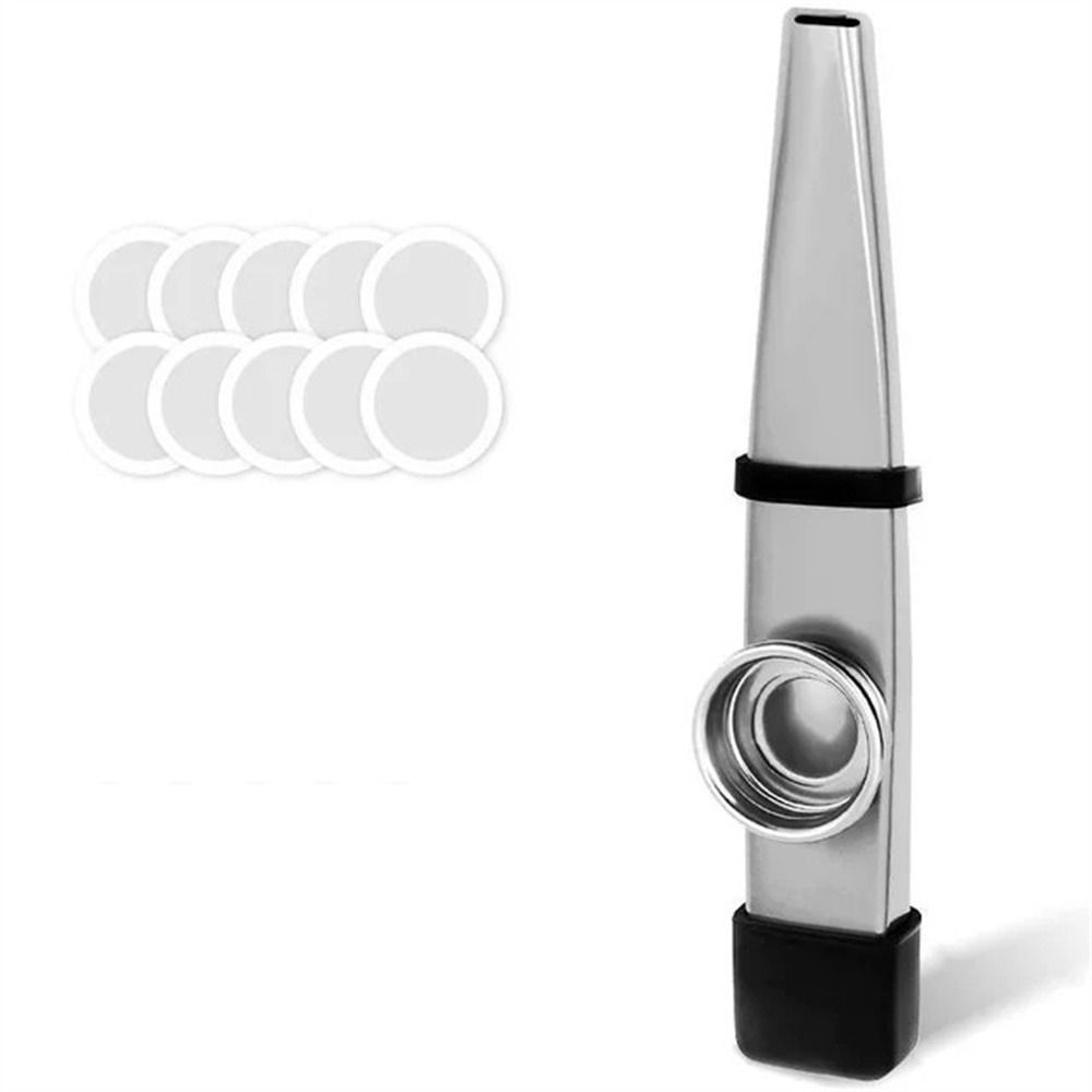 Einfaches Design Kazoos Flöten Membranmund Kazoos Bestes Geschenk Metall Kazoos Musikinstrumente silber