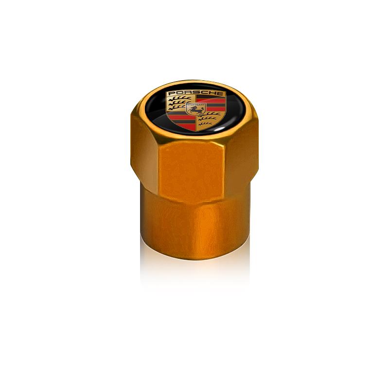 4 Stück Auto Ventilkappenkappen Abdeckung Wasserdicht Autozubehör Für Porsche Boxster Cayenne Panamera Macan Cayman 911 918 996 917 991 gold