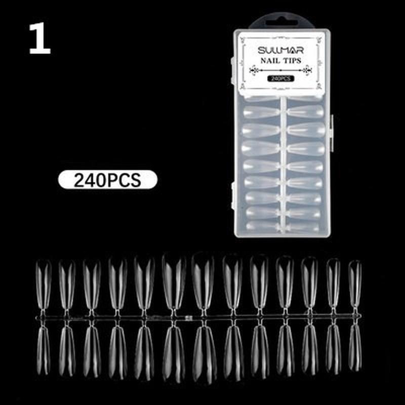 240 Teile/beutel Gel Nägel Verlängerung Volle Abdeckung Geformt Klar Stiletto Sarg Falsche Nagel Tipps