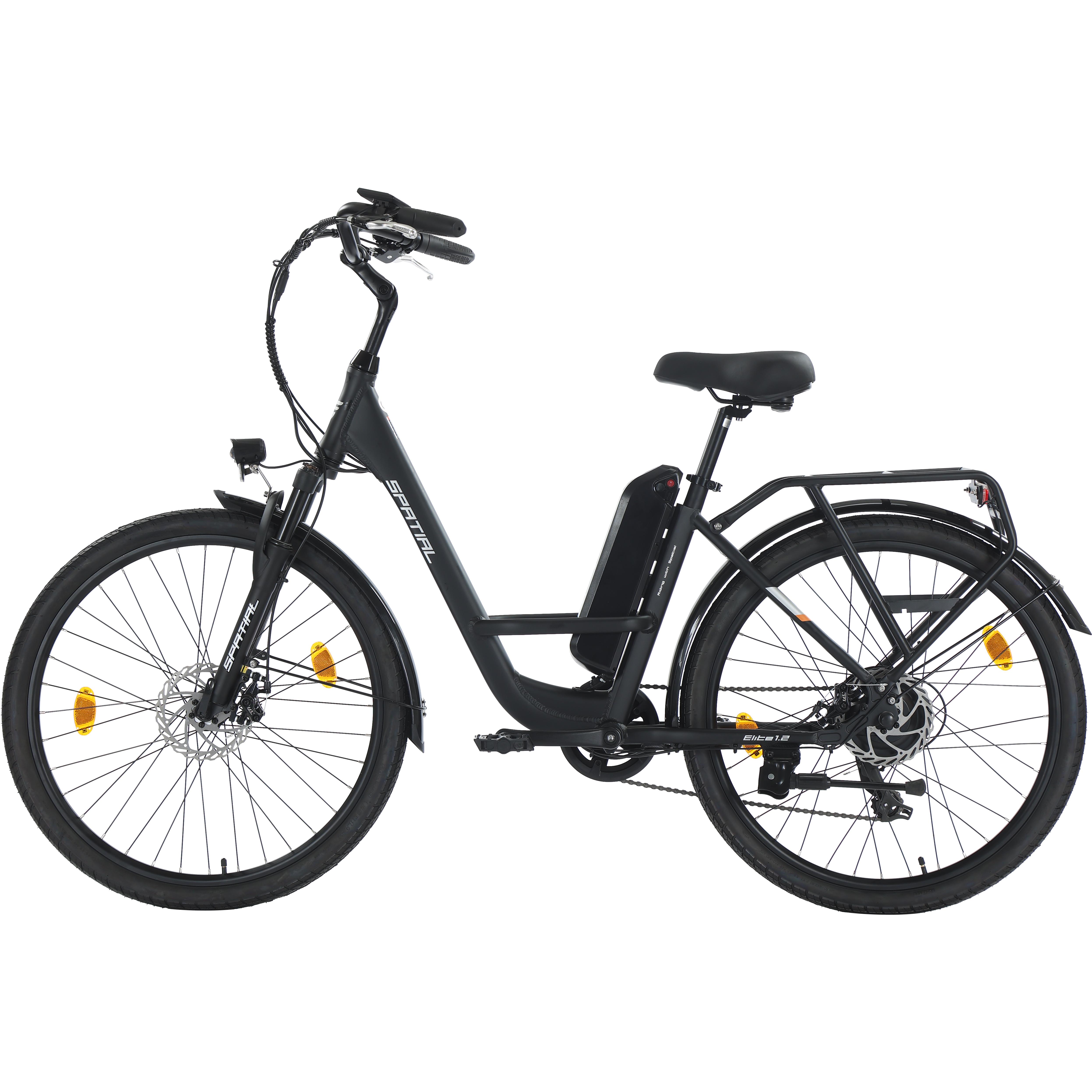 SPATIAL Elite Damen E-Bike mit Anhängersitz 250W Motor 36V13AH Akku 26 Zoll Straßenreifen Multi-Terrain Elektrofahrrad Outdoor Fahr E-Bike schwarz