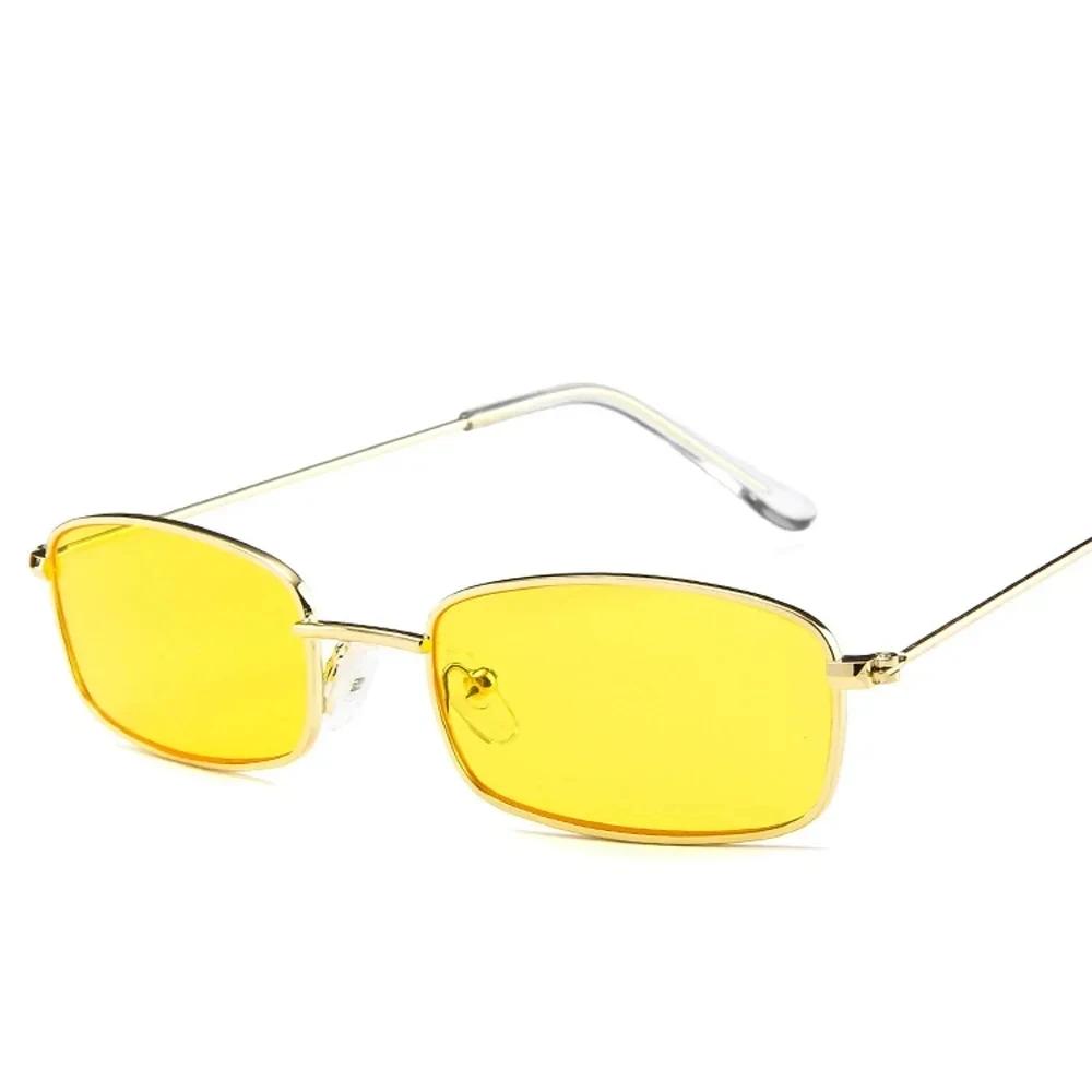 Unisex Kleine Retro-Sonnenbrille Rechteckige Sonnenbrille Männer Metallrahmen Brillen Outdoor Klare Linse Sonnenbrille Für Frauen