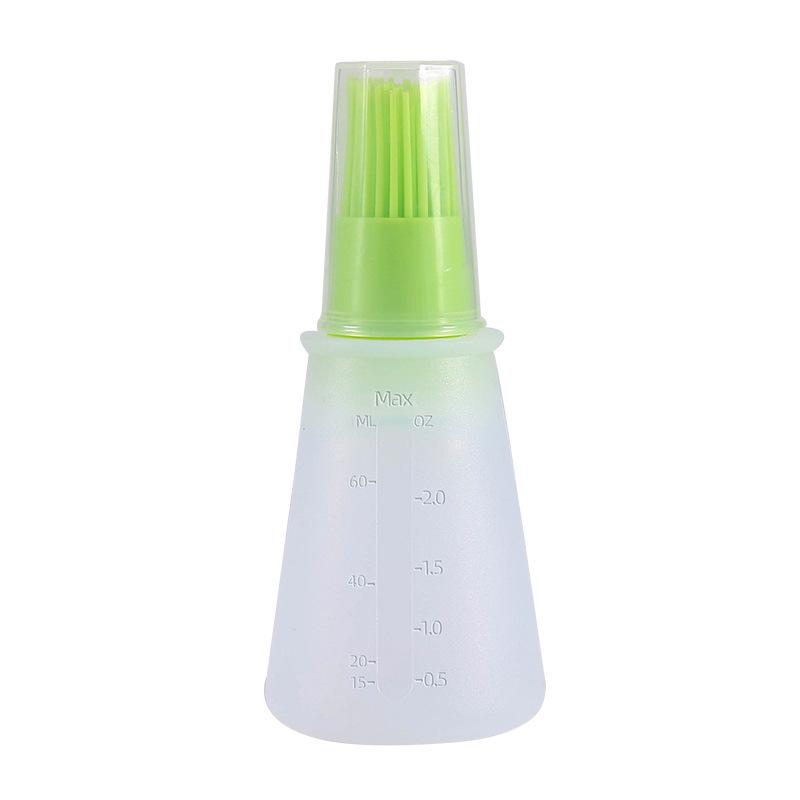 1 Stück tragbare Silikon-Ölflasche mit Pinsel, Grill-Ölpinsel, Flüssigöl, Gebäck, Küche, Backen, Grillwerkzeug, Küchenwerkzeuge für Grill grün