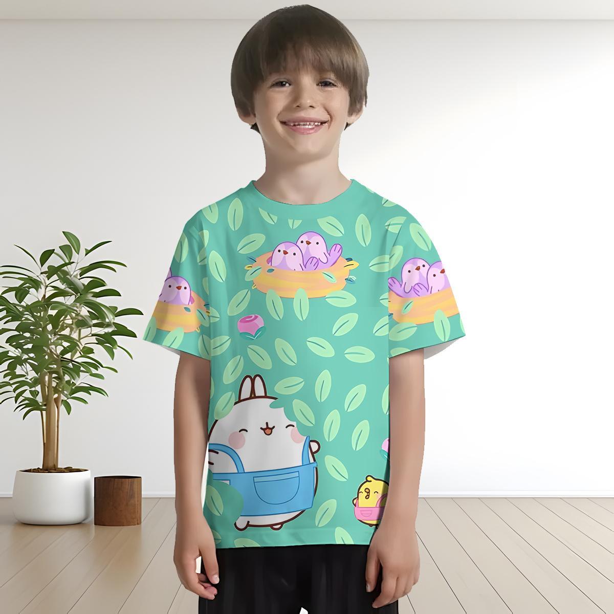 3D-Druck Cartoon Molang Babykleidung 5 bis 14 Jahre Männlich Outdoor-Kleidung für Kinder Junge Mädchen Kind T-Shirt Top Shirts 150cm