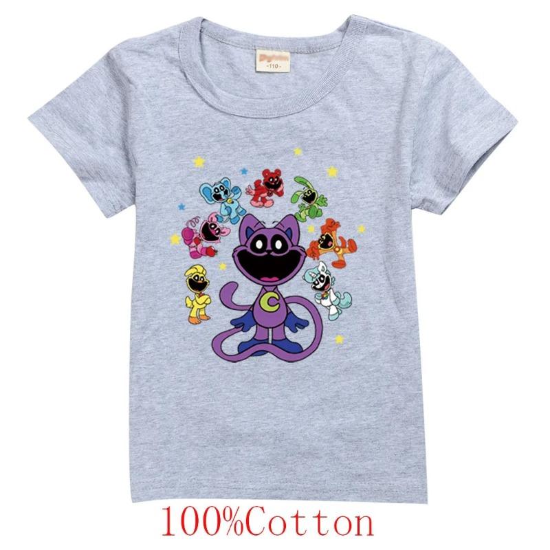 Neues Spiel Smiling Critters T-Shirts Kinder 2024 Sommerkleidung Jungen Cat Nap T-Shirt Baby Mädchen Kurzarm Tops Kinderbekleidung 120