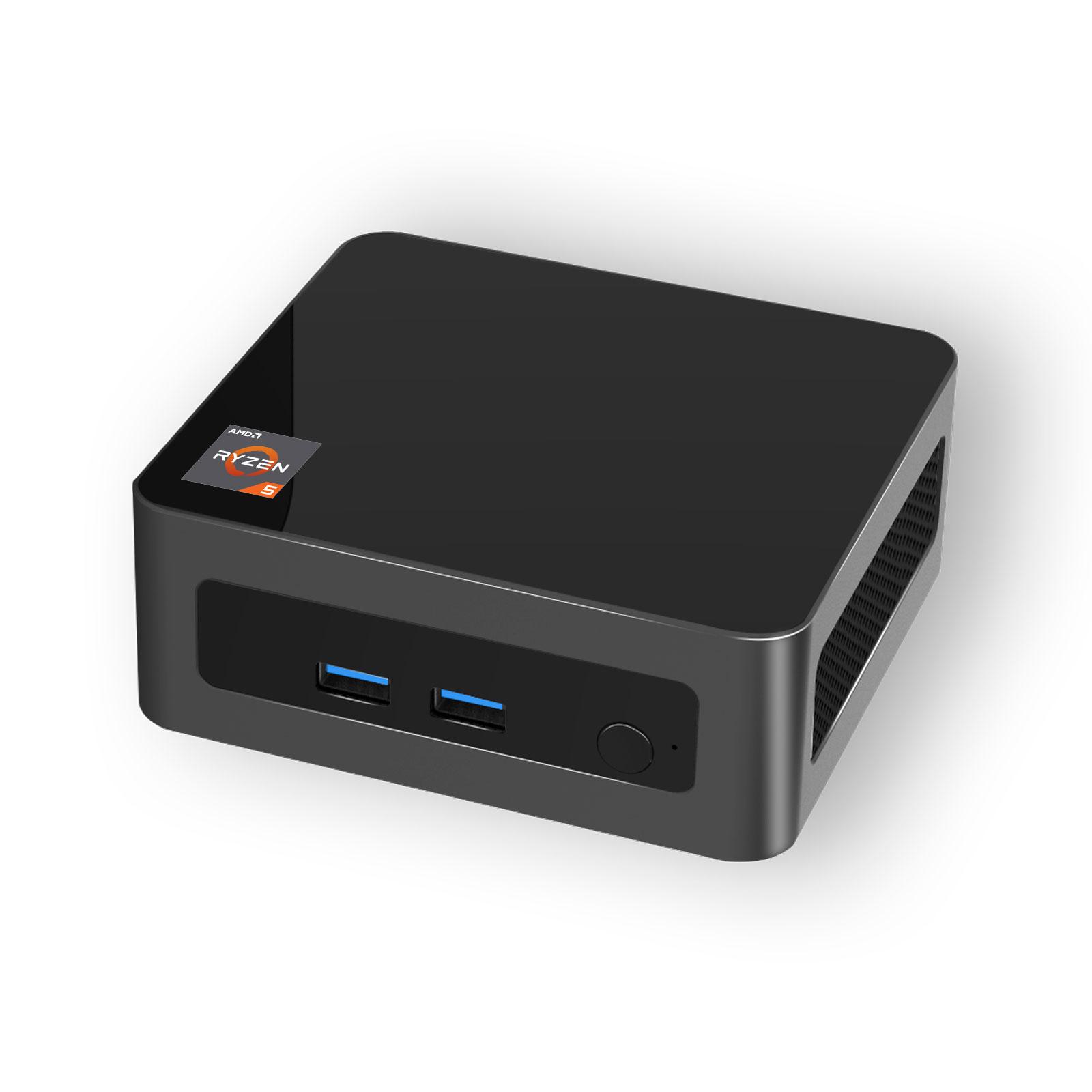 Mini-PC Windows 11 16 GB RAM 512 GB SSD Mini-Desktop-Computer AMD Ryzen R5 5600H Prozessor 6 Kerne 12 16G 512GB-US schwarz