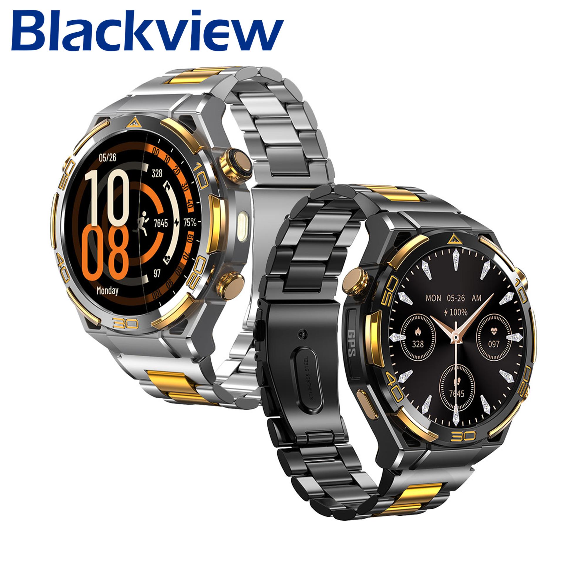 Blackview W90 Pro AI Robuste Smartwatch Eingebauter ChatGPT | 1,43  AMOLED-Bildschirm 100+ Sportmodi GPS + Kompass Bluetooth-Anrufe 900mAh Akku silber