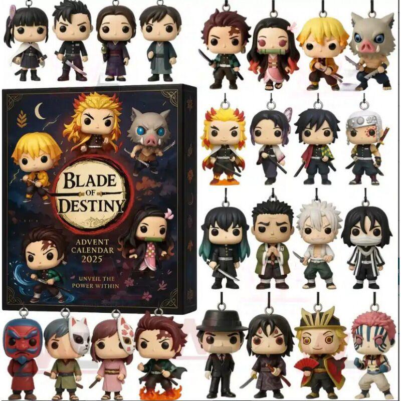 Neuer Anime Demon Slayers 24-teiliger Adventskalender Überraschung Blind Box Puppen Halloween Boxen Figur Geschenke Kinder Spielzeug @# white