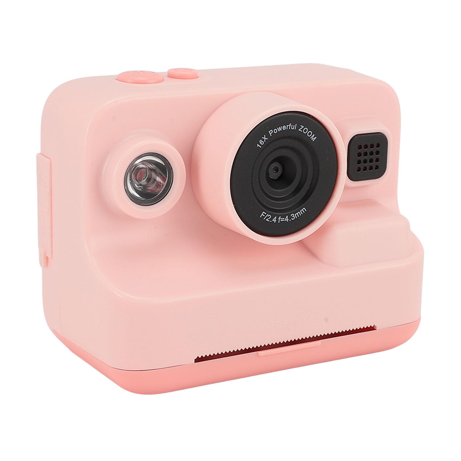1080P Digitalkamera Sofortdruck 12MP Videokamera mit 2,4-Zoll-Bildschirm 3 Druckpapier MP3-Player rosa
