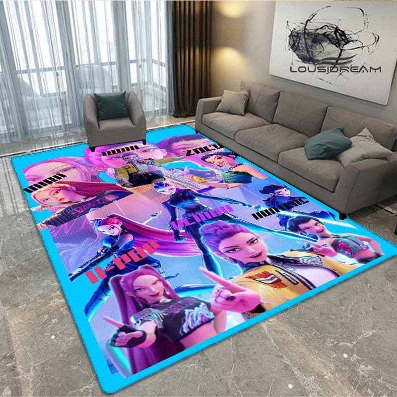 KPop Dämonenjäger Teppich rutschfester Teppich Außen Teppiche Bereichsteppich Haus Schlafzimmer Dekor Teppich für Schlafzimmer Geburtstagsgeschenk 60x90cm