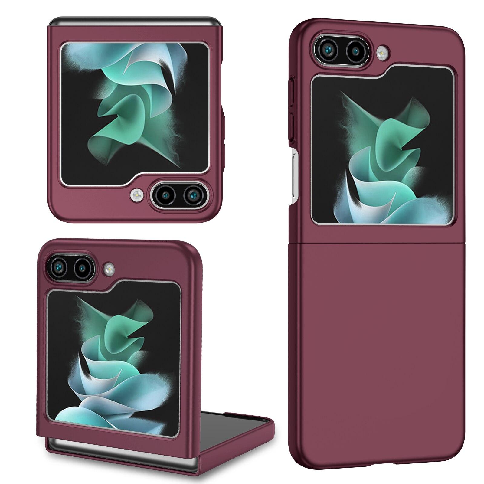 Anti-Schweiß-Matthülle für Samsung Galaxy Z Flip 5 4 Flip5 Flip3 Flip4 5G Flip2 Flip 3 2 Falthülle ohne Fingerabdruck for Samsung Z Flip 1 wein rot