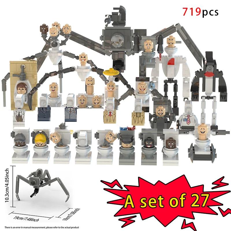 MOC Skibidi Toilet Actionfiguren Bausteine Set Für Kinder Titan TVMan Spider Konstruktion Jungen Spielzeug Weihnachtsgeschenke