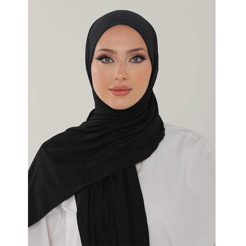 Neuer Damen Modal Baumwolle Jersey Hijab Ramadan Mode Einfarbig Weich Langer Turban Schal Schals Islamisches Damen Kopftuch Bandana white
