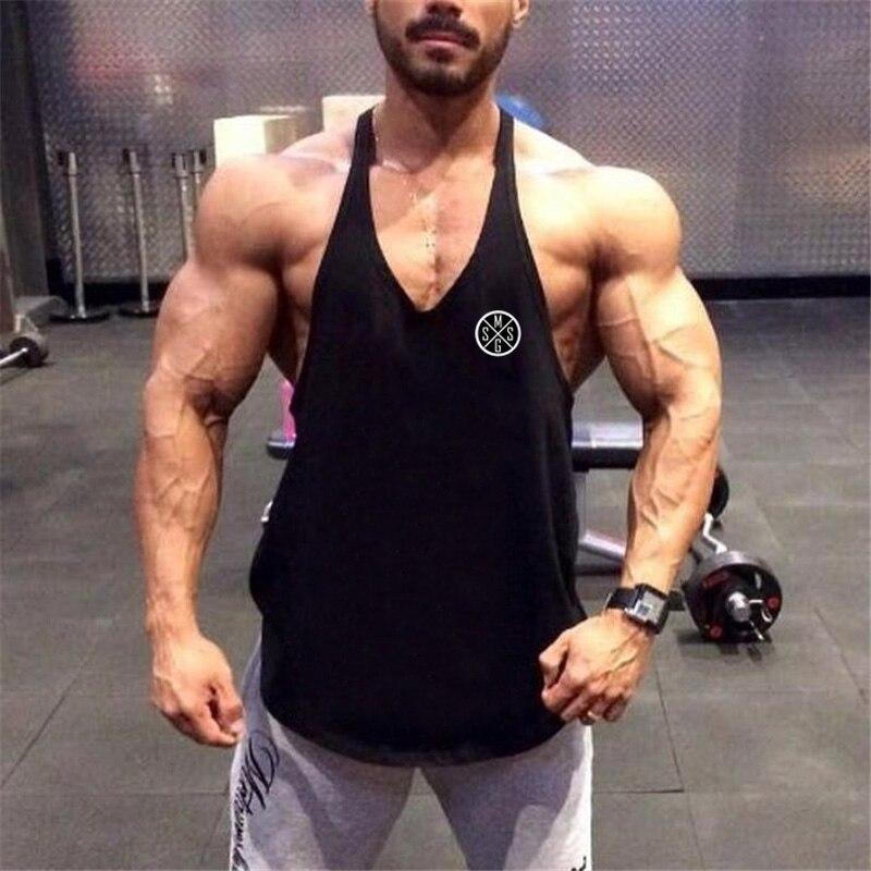 Neu eingetroffene Herren-Sport-String-Unterhemden, ärmellos, Fitness, Bodybuilding, Tanktops, Fitnessstudio, Workout-Kleidung für Männer L schwarz