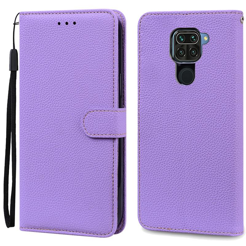 Für Redmi Note 9 Hülle Weiche TPU Leder Brieftasche Handyhülle Für Xiaomi Redmi Note 9 Note9 Hülle Flip Fundas Für Redmi Note 9 Hülle For Redmi Note 9 licht lila