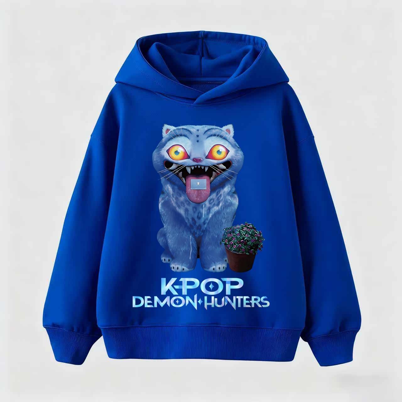 KPop Dämonenjäger Hoodies Für Kinder Herbst Winter Hoodie Mode Film Kapuzenpullover Für Erwachsene Kinder werdende Mutter Top 130 blue
