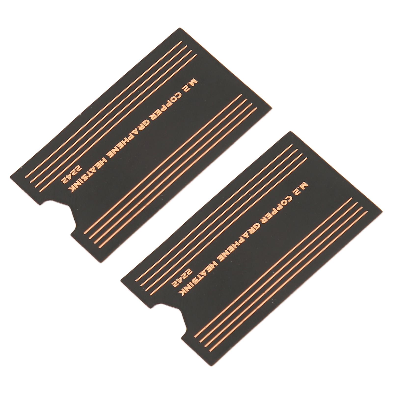 2 Stück 2242 SSD Wärmeleitpads 0,15 mm Messing Graphen Schnellleitfähigkeit M.2 2242 SSD Kühlkörper für Laptops