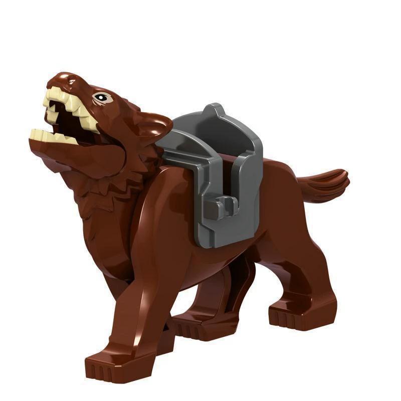3 Farben 8,5CM Wolf Bausteine Spielzeug Steine Figuren Spielzeug Kinder Geburtstag Weihnachtsgeschenk 1PC braun