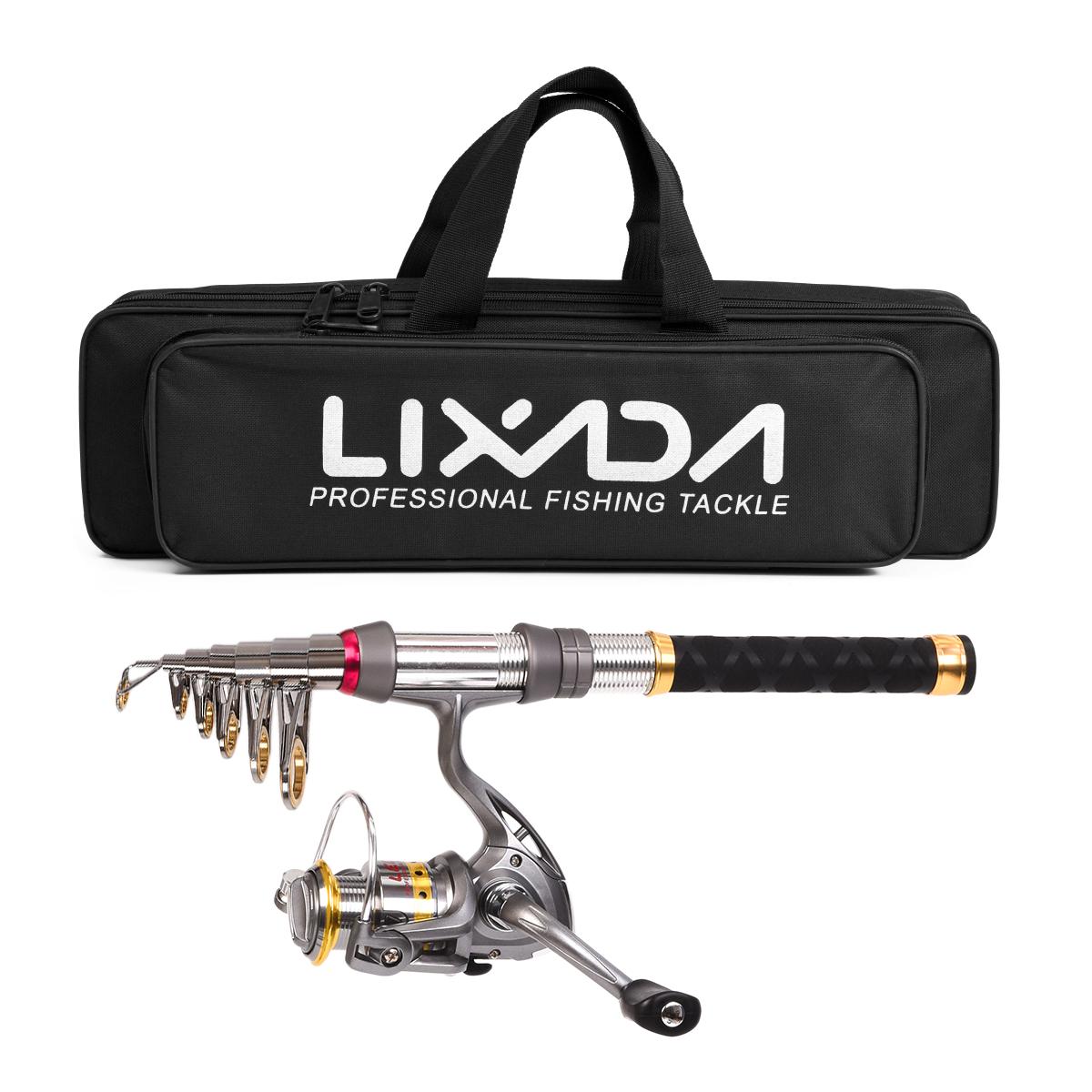 Angelrute Reel Combo Carbon Fiber Teleskop Angelrute Spinning Reels 1.8M